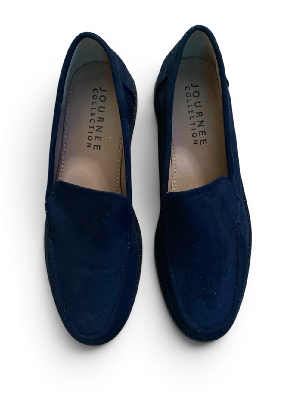 Journee Collection Navy Suede Slip-On Loafers
